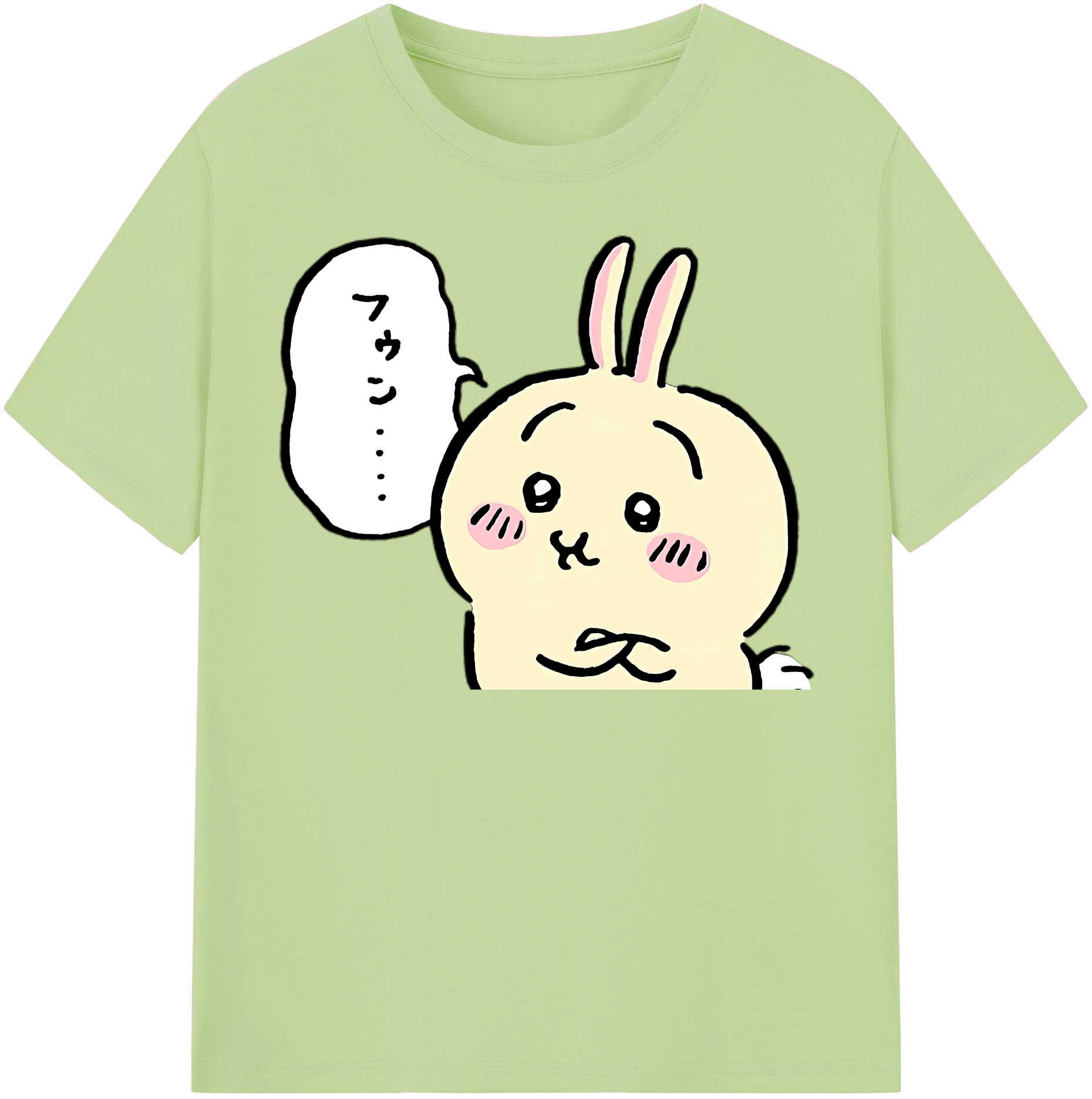 （画像用） ちいかわ うさぎ Chii-kawa usagi 綿100％半袖Tシャツ（フロントプリント）